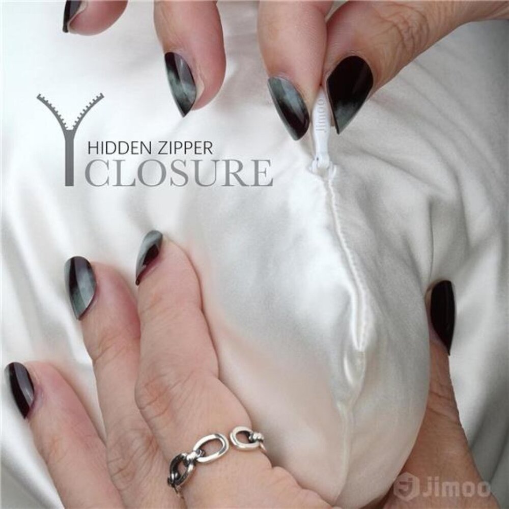 100% Mulberry Silk Pillowcase 19 Momme Hair Skin Friendly 2 Pc Queen Ivory White - Picture 2 of 6